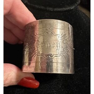 Antique Victorian Sterling Silver Napkin Ring Engraved "Tracy"